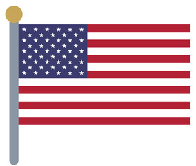 Fototapeta premium USA flag on pole - national flag vector icon, design element
