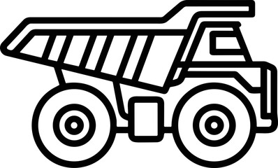 Heavy Duty Mining Dump Truck Icon - Vector Illustration © gok