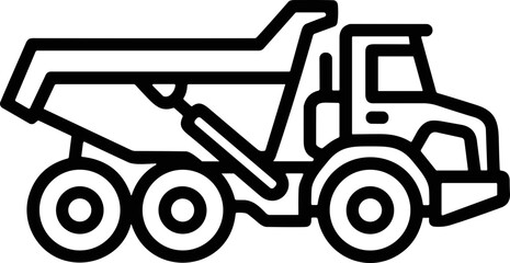Heavy Duty Dump Truck Icon - Construction Vehicle Illustration © Cirt