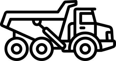 Dump Truck Icon - Heavy Equipment Vehicle Outline © Re