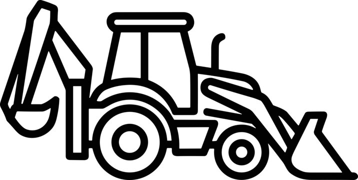 Backhoe Loader Icon Vector Illustration