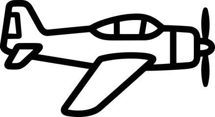Single Engine Propeller Aircraft Outline Icon © Re