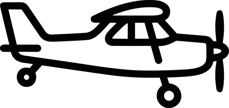 Simple Icon of a Propeller Airplane