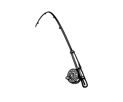 fishing hook black and white hand drawing vector