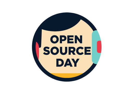 Open source day graphic with stylized person and text
