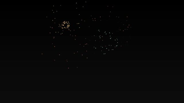 multi-colored fireworks exploding on a black background, great for global festivals, and lively party visuals.