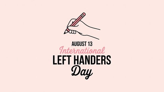 International Left Handers Day celebration on August 13 with hand holding pencil
