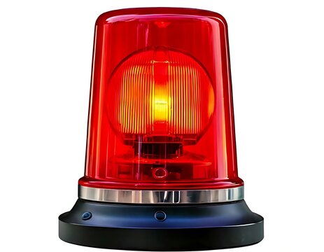 Isolated red flasher siren on white background. The ambulance flashes