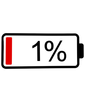 1% Low Battery Energy Level Tired Person