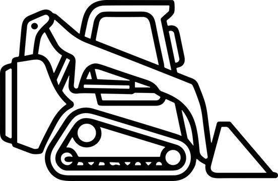 Compact Track Loader Construction Vehicle Outline Icon
