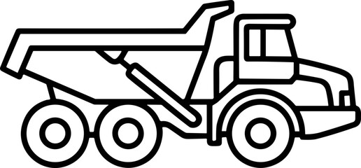 Heavy Duty Dump Truck Outline Icon Vector Illustration © firawati