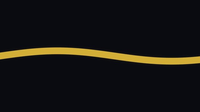 Abstract Golden Ribbon Waving and Flowing Animation Isolated on Black Background