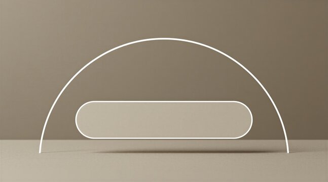 Minimalist abstract design with semicircle and rounded rectangle shapes. Clean geometric composition. Modern minimalist graphic element for banners and posters. Simple abstract background.