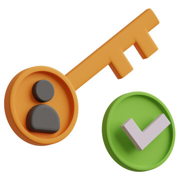 Key Person 3D Icon Illustration for your website, user interface, and presentation. Key Person 3D render Illustration.