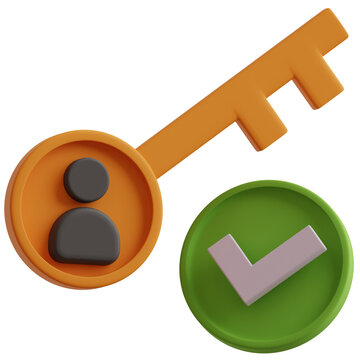 Key Person 3D Icon Illustration for your website, user interface, and presentation. Key Person 3D render Illustration.
