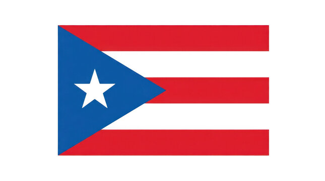 Puerto rico flag with white star on blue triangle isolated isolated on transparent background