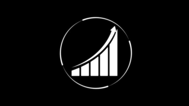 Increase Sales in Business Plan. Investment Growing Up Arrow on Animated Chart Icon. 4k video