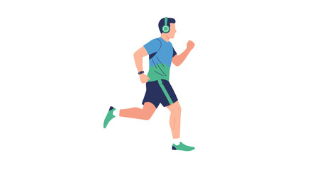 Obraz premium Man jogging in casual sportswear outdoors