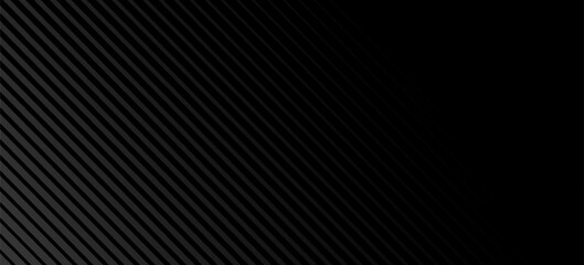 Obraz premium Black oblique straight line background. Dark linear abstract wallpaper. Elegant luxury striped gradient texture. Grey diagonal lines backdrop for flyer, banner, poster, presentation. Vector