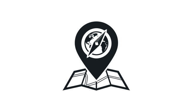 Navigation and travel concept with map and compass