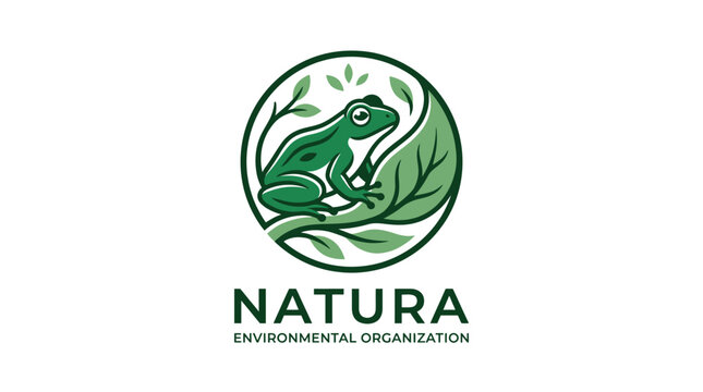 Environmental organization logo with green frog.