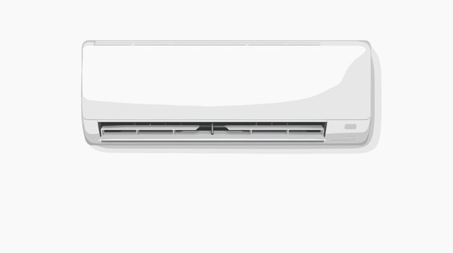 A clean white split system air conditioner unit mounted high on a plain white wall, ready to cool a room.