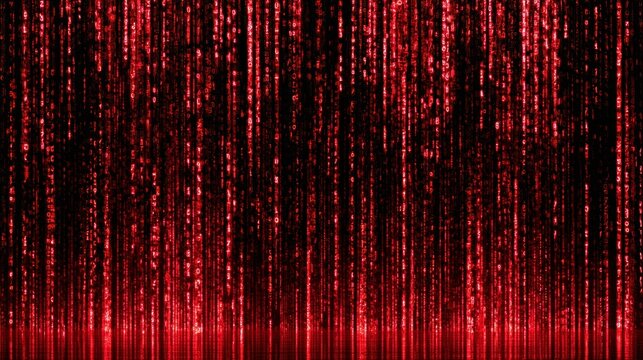 Red digital rain backdrop