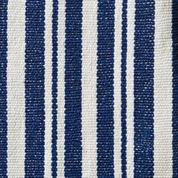 Blue and white striped woven fabric