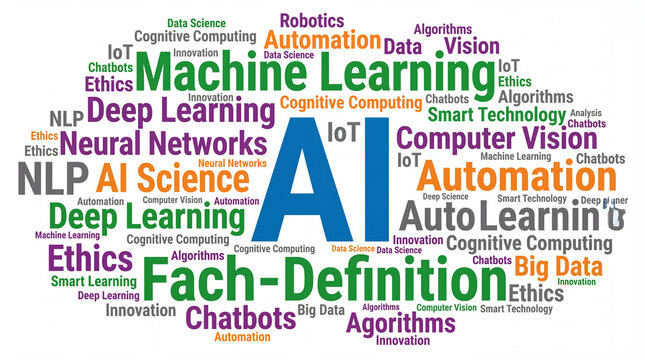 AI word cloud machine learning deep learning automation neural network