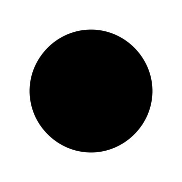 Black circle, solid shape, geometric form, vector graphic isolated on White Background silhouette