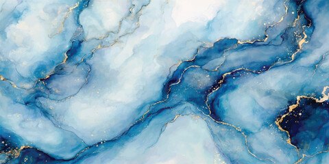 Abstract blue ice texture background with frozen frost patterns, icy surface and winter cloudscape in cold sky tones ©  EYASH