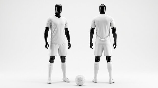 High Quality 3D Soccer Jersey For Mockup With White Background