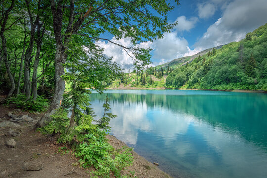 The emerald water of the Green Lake in Didi Riketi lives up to its name