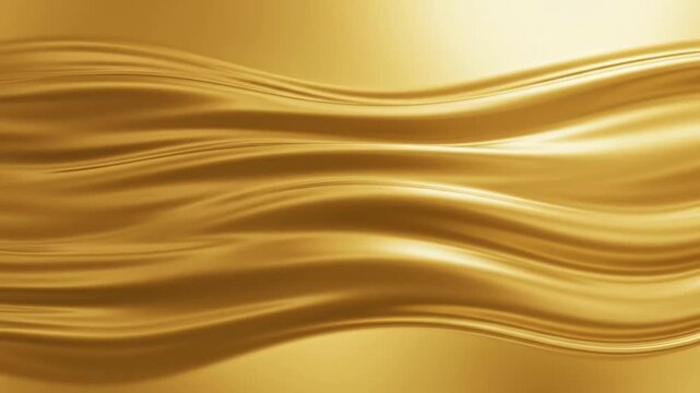 Abstract Liquid Gold Waves Flowing in a Seamless 3D Motion Background