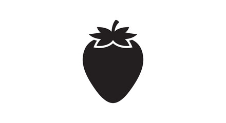 Strawberry Silhouette On White Background berry fruit © MdMosharef