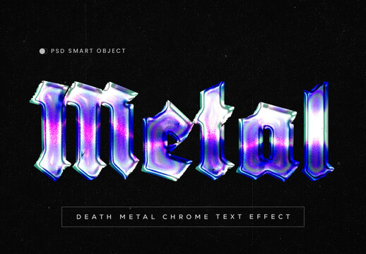 Death Metal Chrome Text Effect