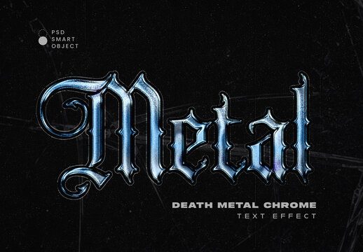 Death Metal Chrome Text Effect