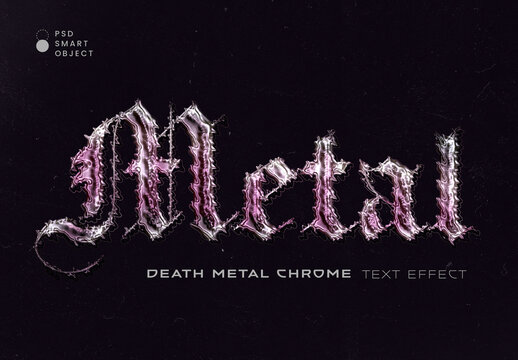Death Metal Chrome Text Effect