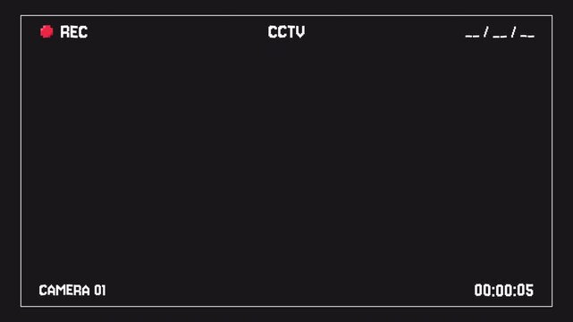 Surveillance CCTV monitoring screen overlay. Transparent 4K