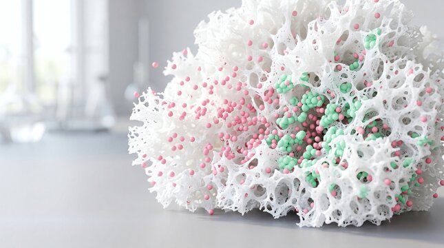 Porous Material Absorbing Carbon Dioxide Molecules