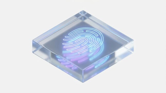 Biometric fingerprint authentication for identity protection on a transparent interface
