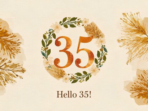 Happy birthday card for 35th in Bohemian style 