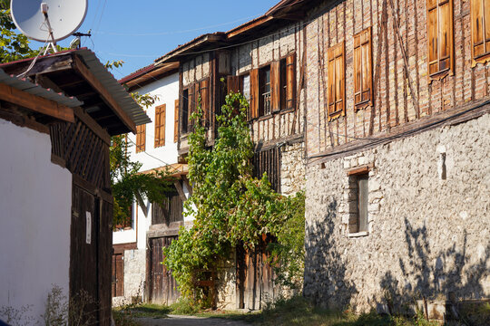 Traditional Timber-Framed Houses in Y&ouml;r&uuml;k K&ouml;y&uuml;, Safranbolu, Turkey
