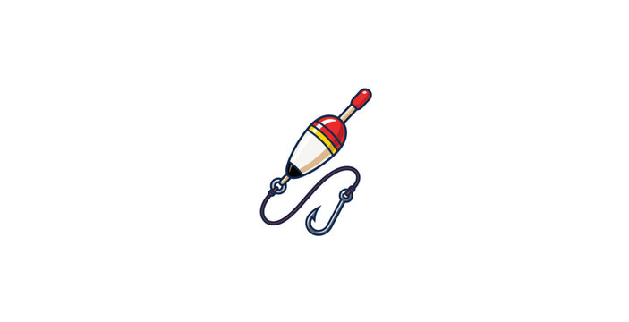 Fishing Bobber and Hook Vector Illustration