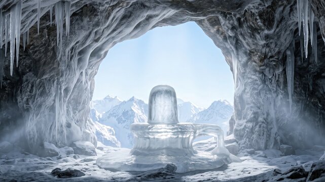 Majestic Interior of Sacred Amarnath Cave