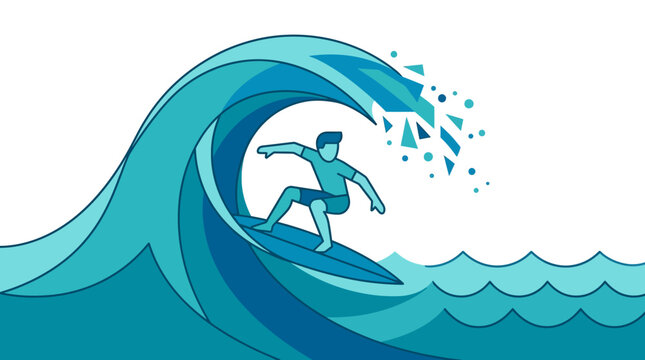 Man surfing on a wave board.