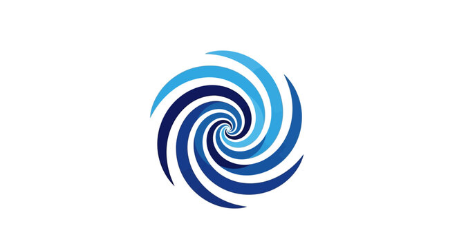 Blue spiral vortex logo for tech brands.