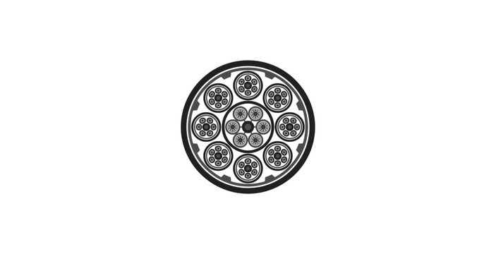 Multi-Core Electrical Cable Cross Section Vector