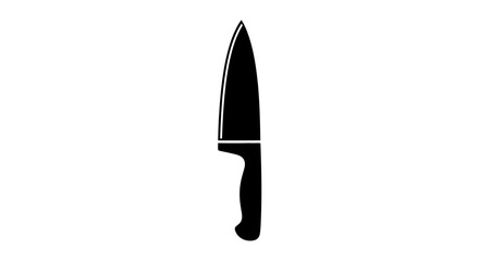 Chef knife stands upright to signify precision cutting and professional culinary preparation in a kitchen setting. © ocil