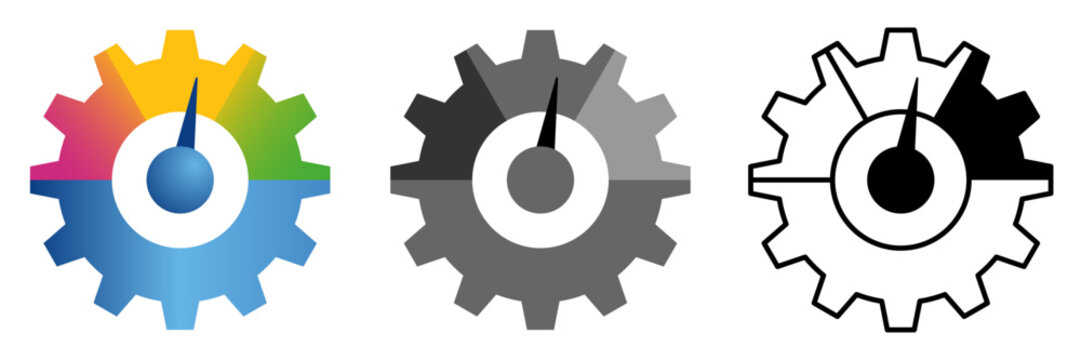 Performance Management Icon, KPI Dashboard, Operational Efficiency, Business Performance Monitoring, Process Optimization and Analytics Illustration